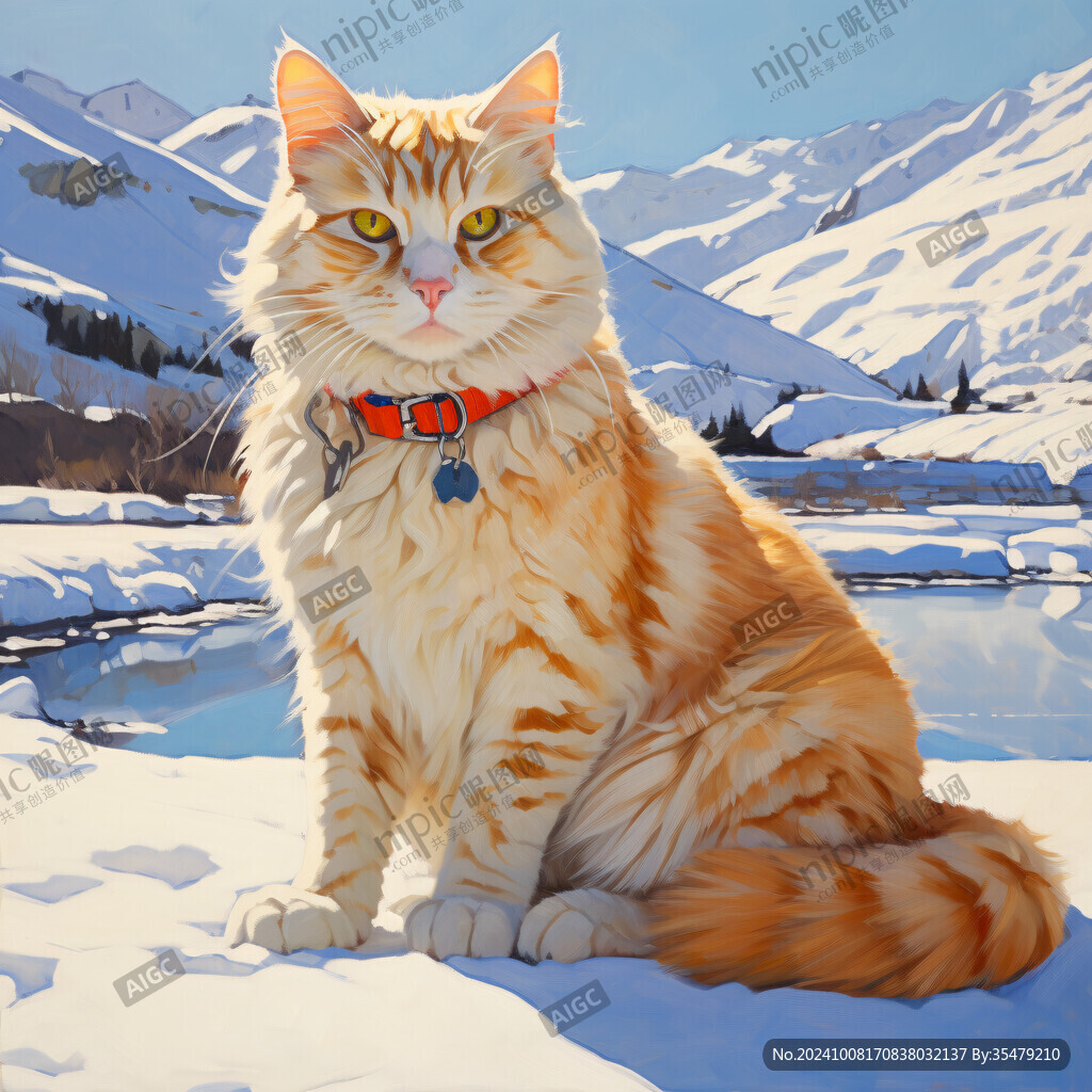 大胖橘可爱猫咪插画