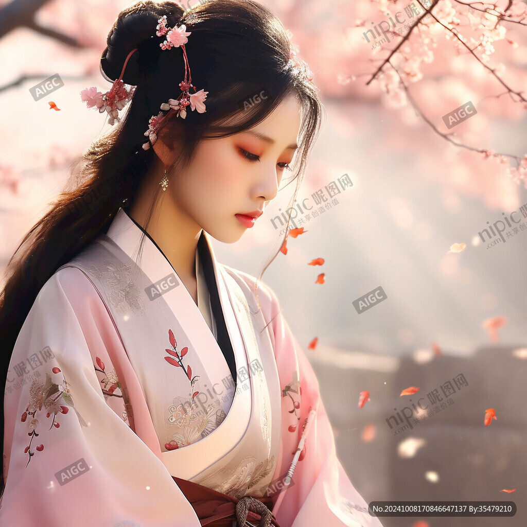 粉色汉服女子
