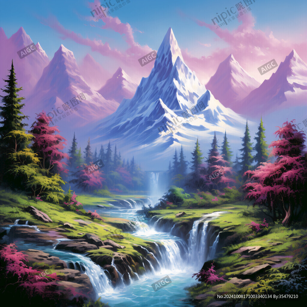 现实山景画