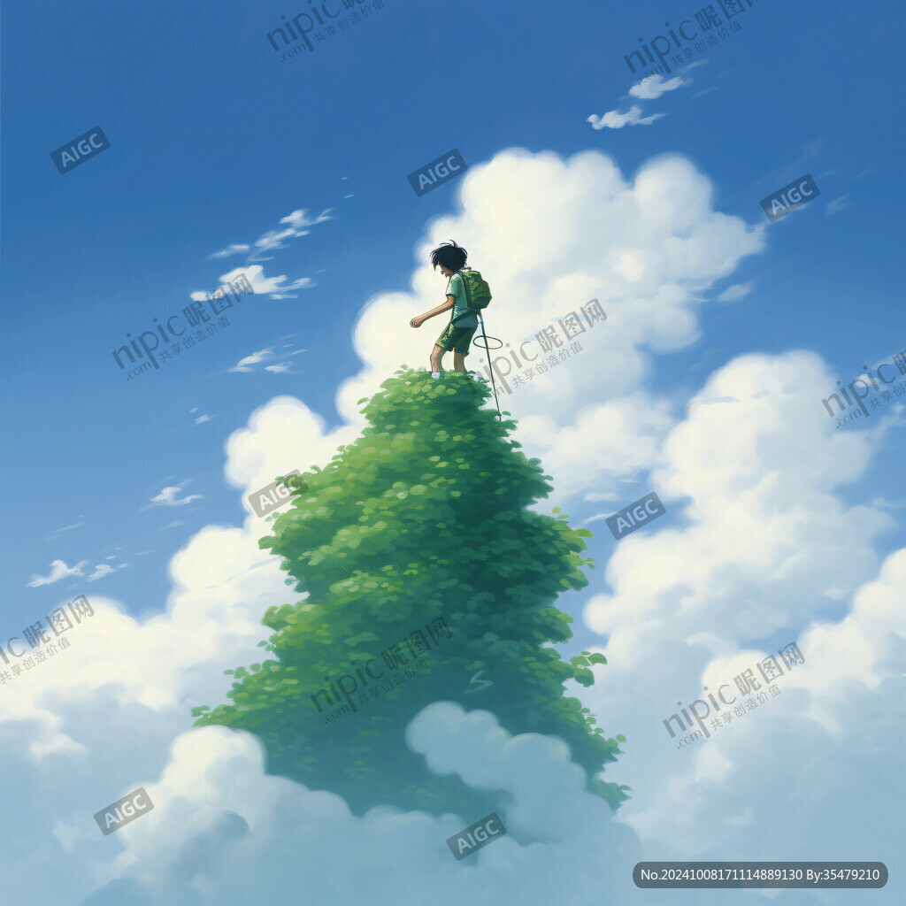 大树白云少女