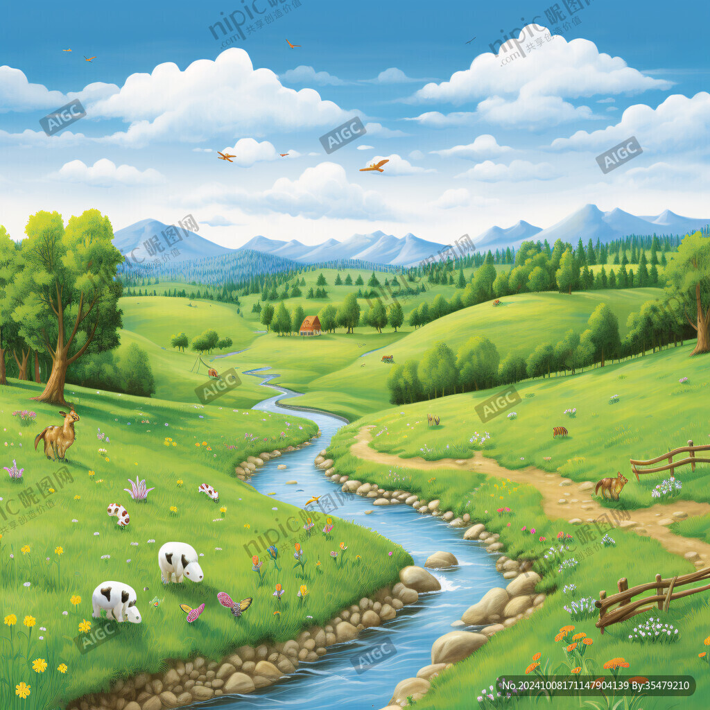 草原风光插画