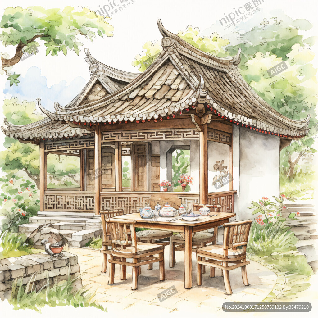古亭水彩画