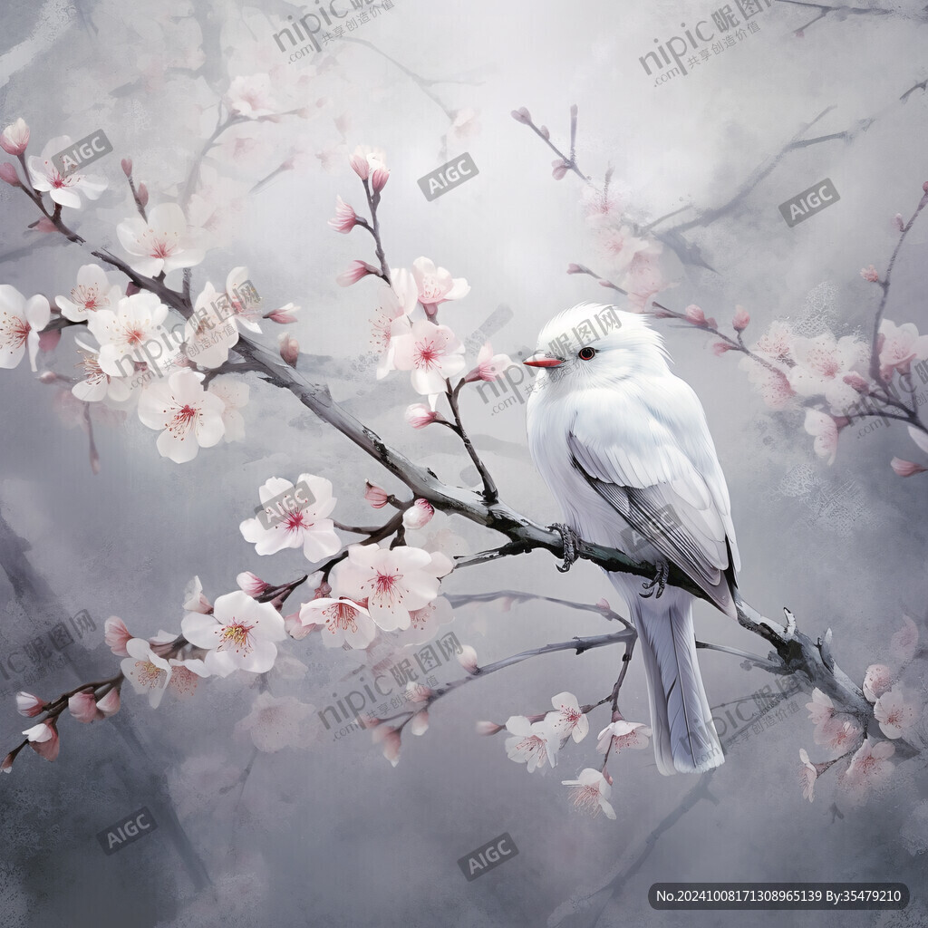 唯美花鸟风景画