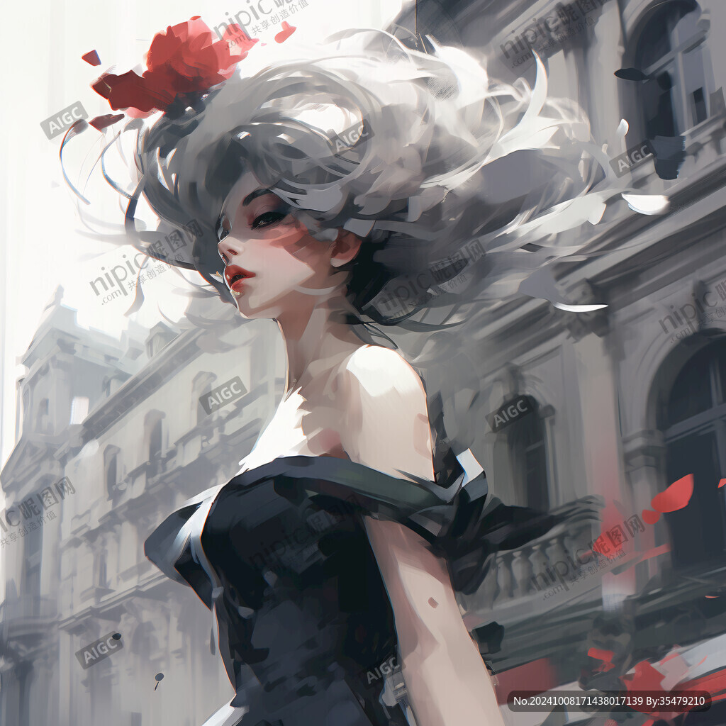 数字美女插画