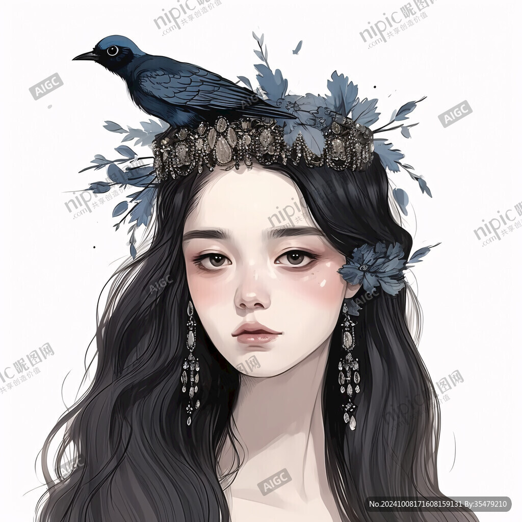高级感女插画