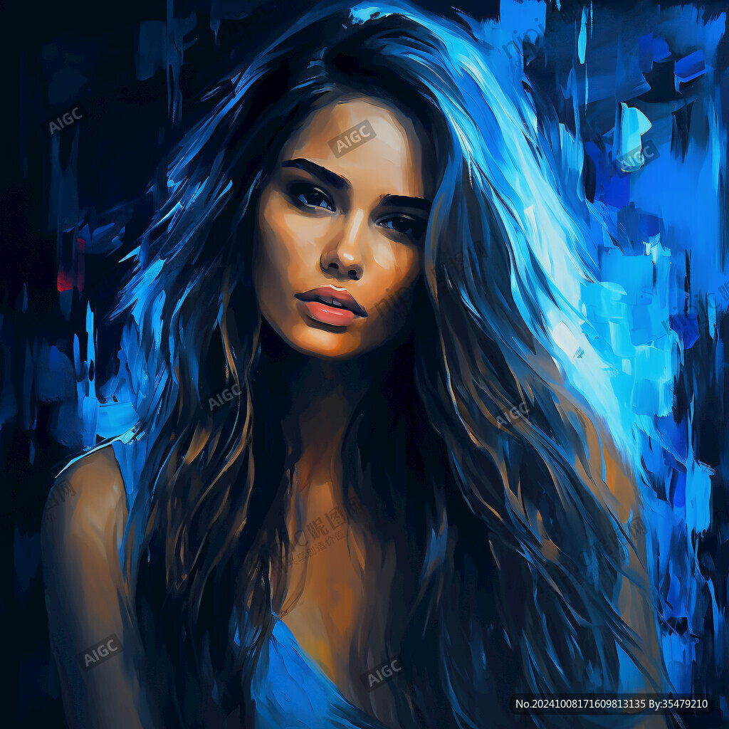 数字美女插画