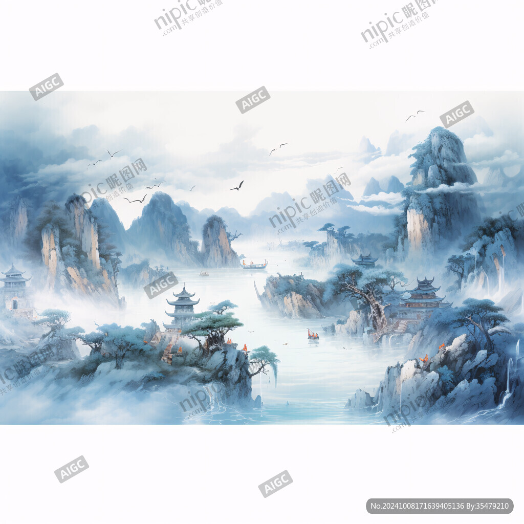 中国风风景巨幅山水
