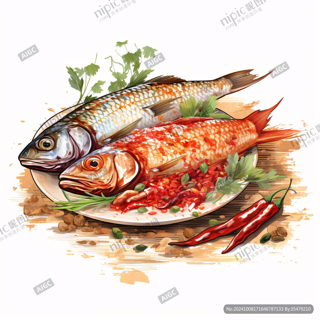 水煮活鱼插画