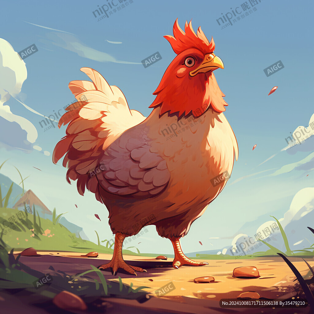 走地鸡插画