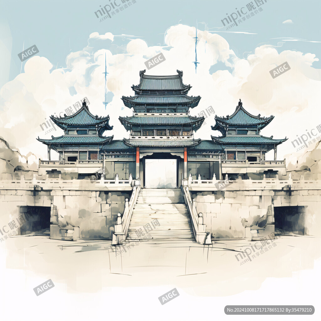 镇淮楼插画