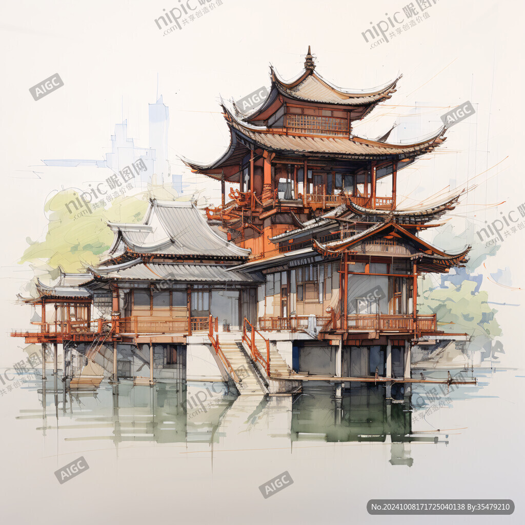 甲秀楼插画