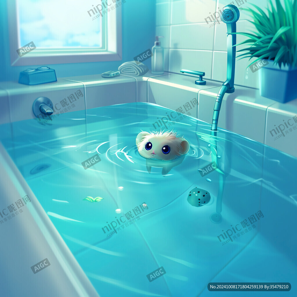 浴池插画
