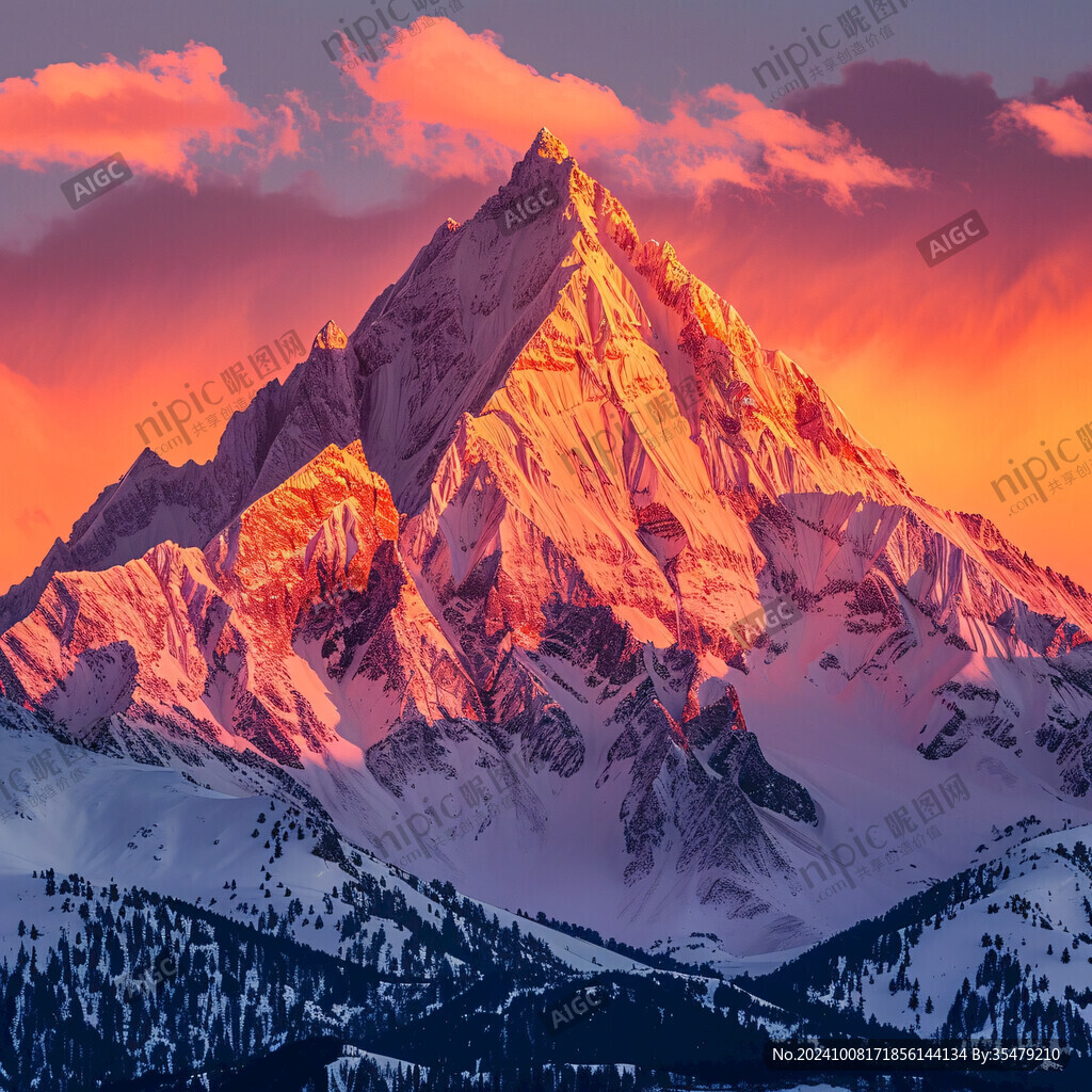 雪山朝晖
