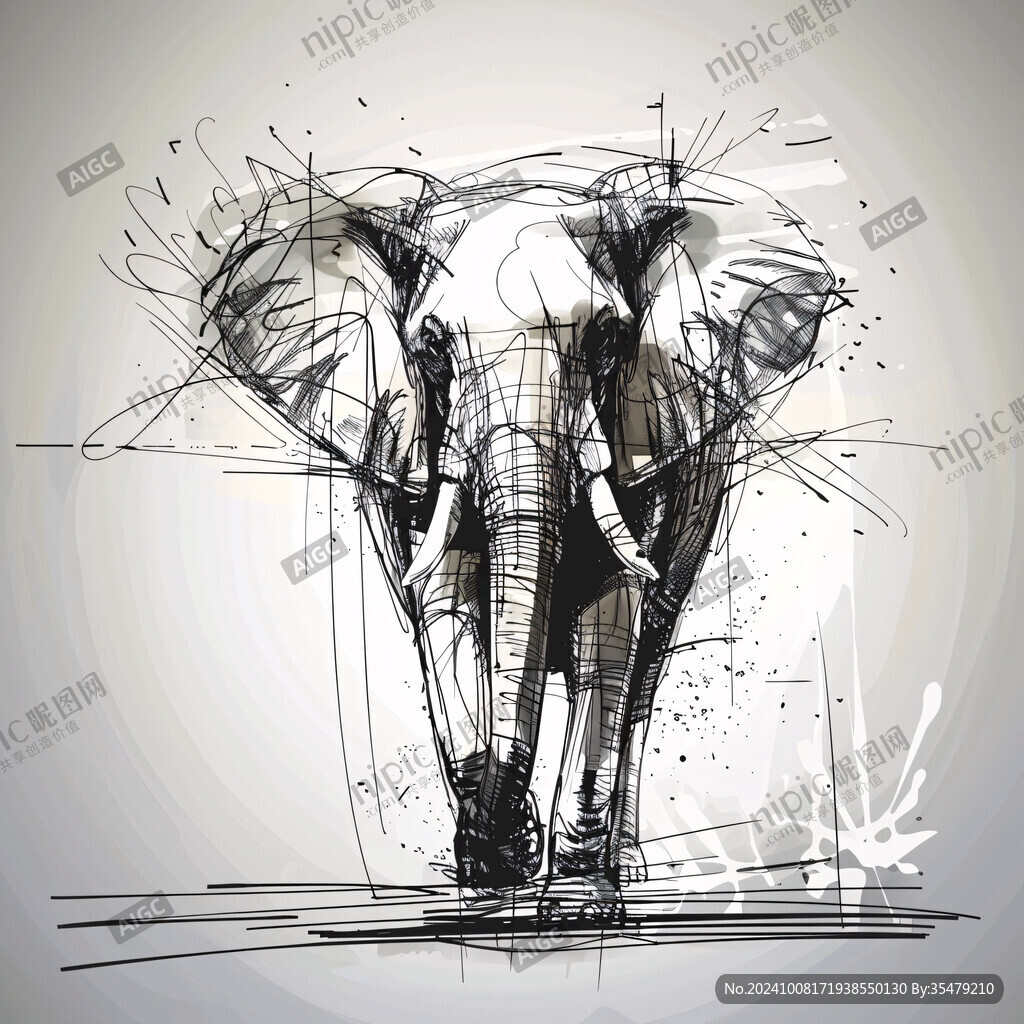 抽象大象插图