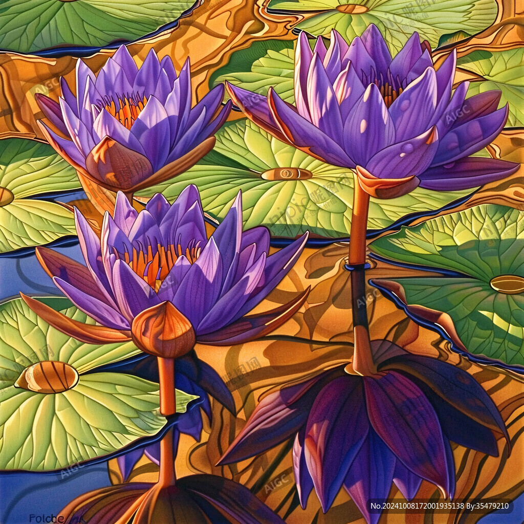 国潮荷花插画