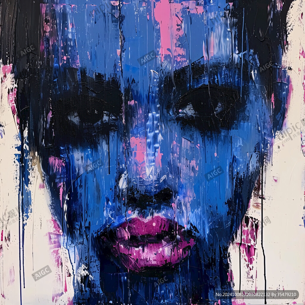 人脸色块拼接装饰画