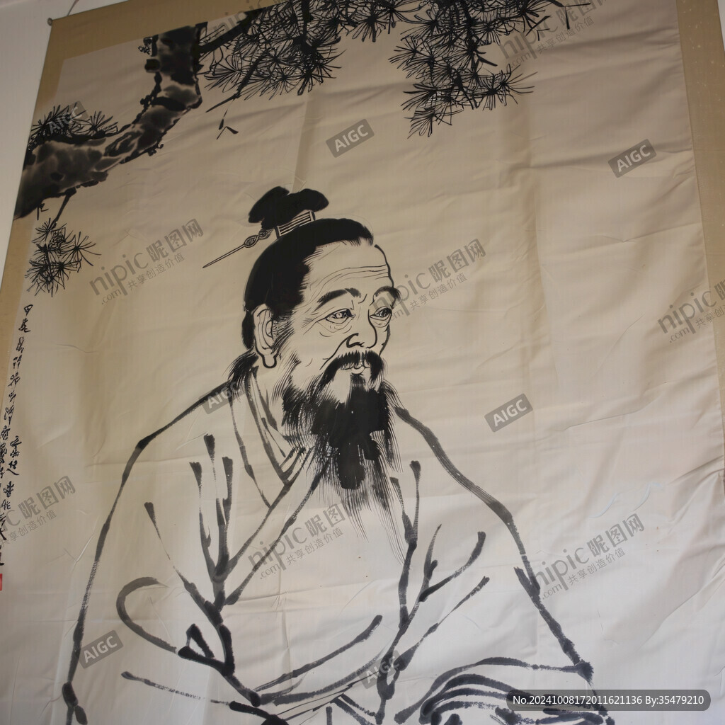 手绘华佗像