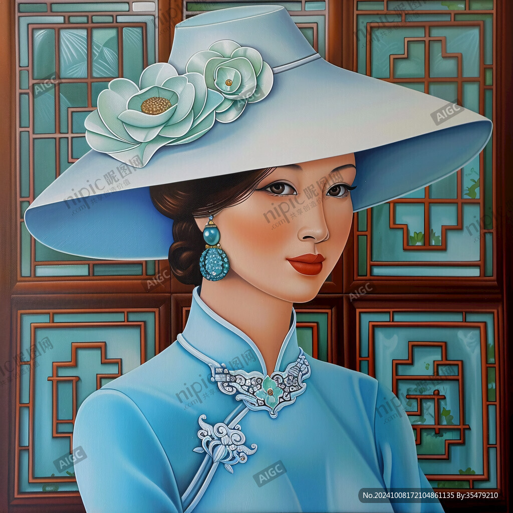 民国风旗袍插画包装