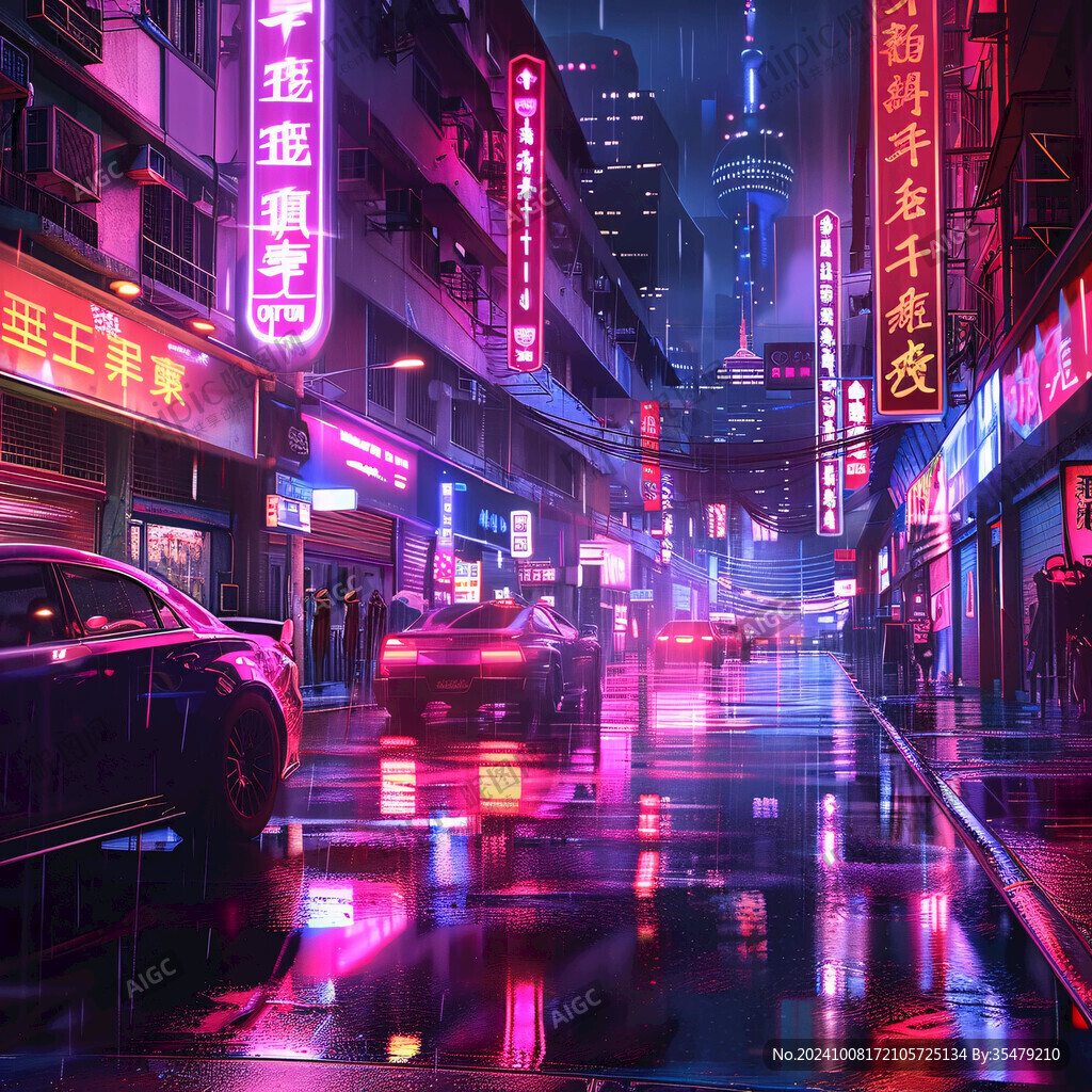 赛博朋克夜市kv