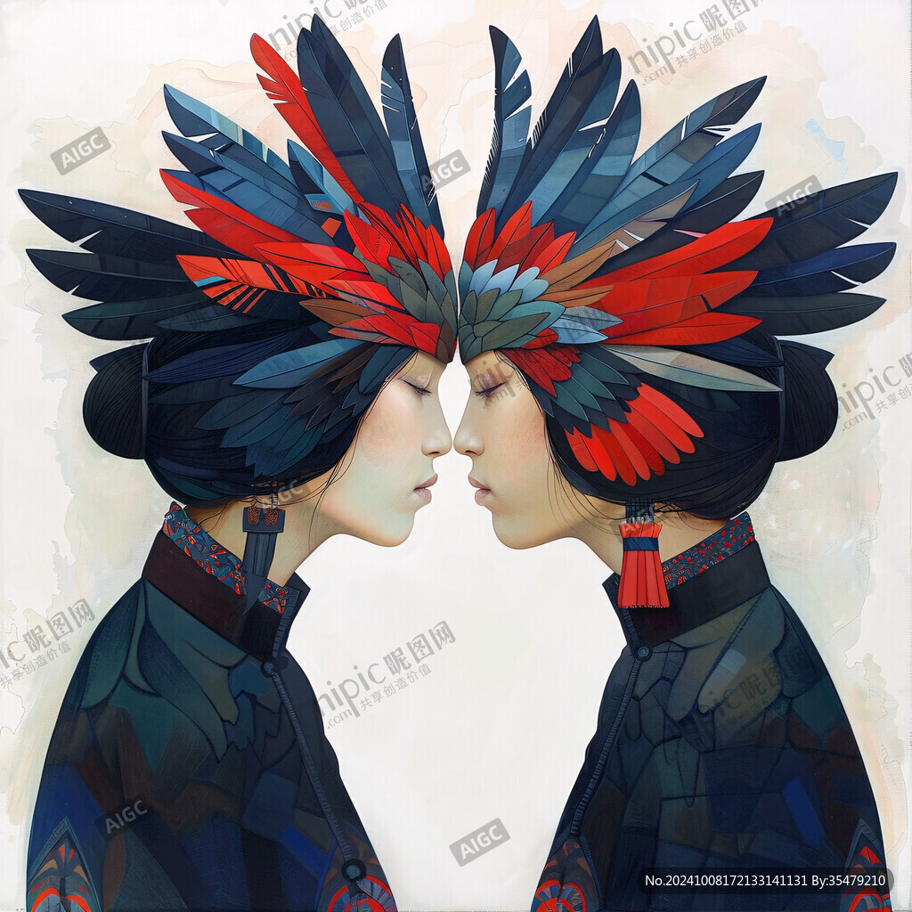瑶族情侣插画