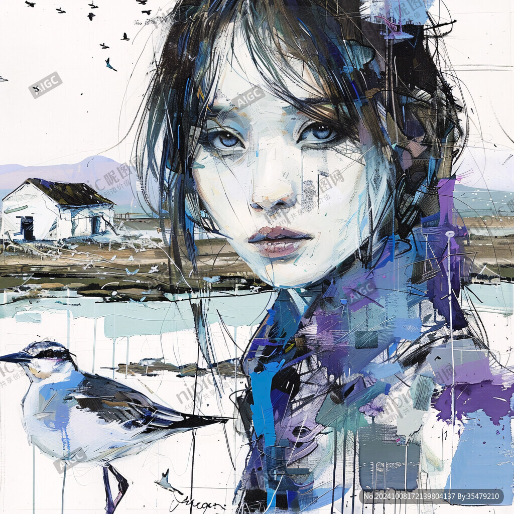 数字美女插画