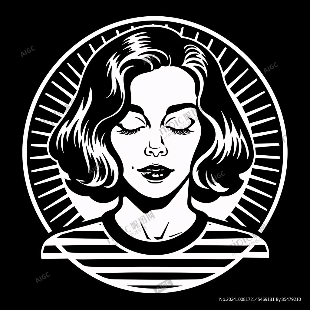 复古美女标志
