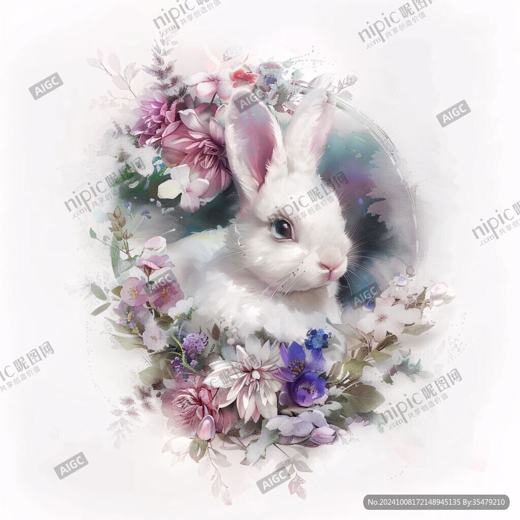 兔子和花插画