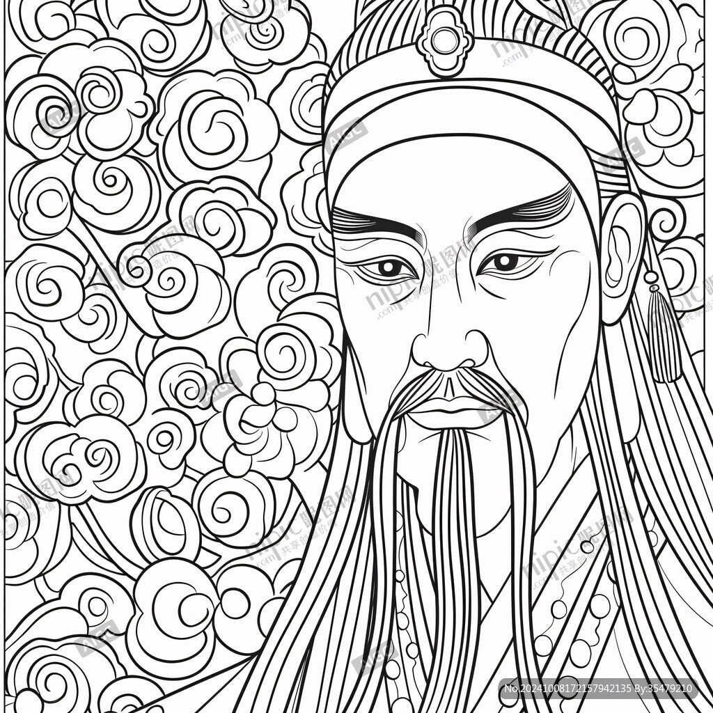 关帝线稿
