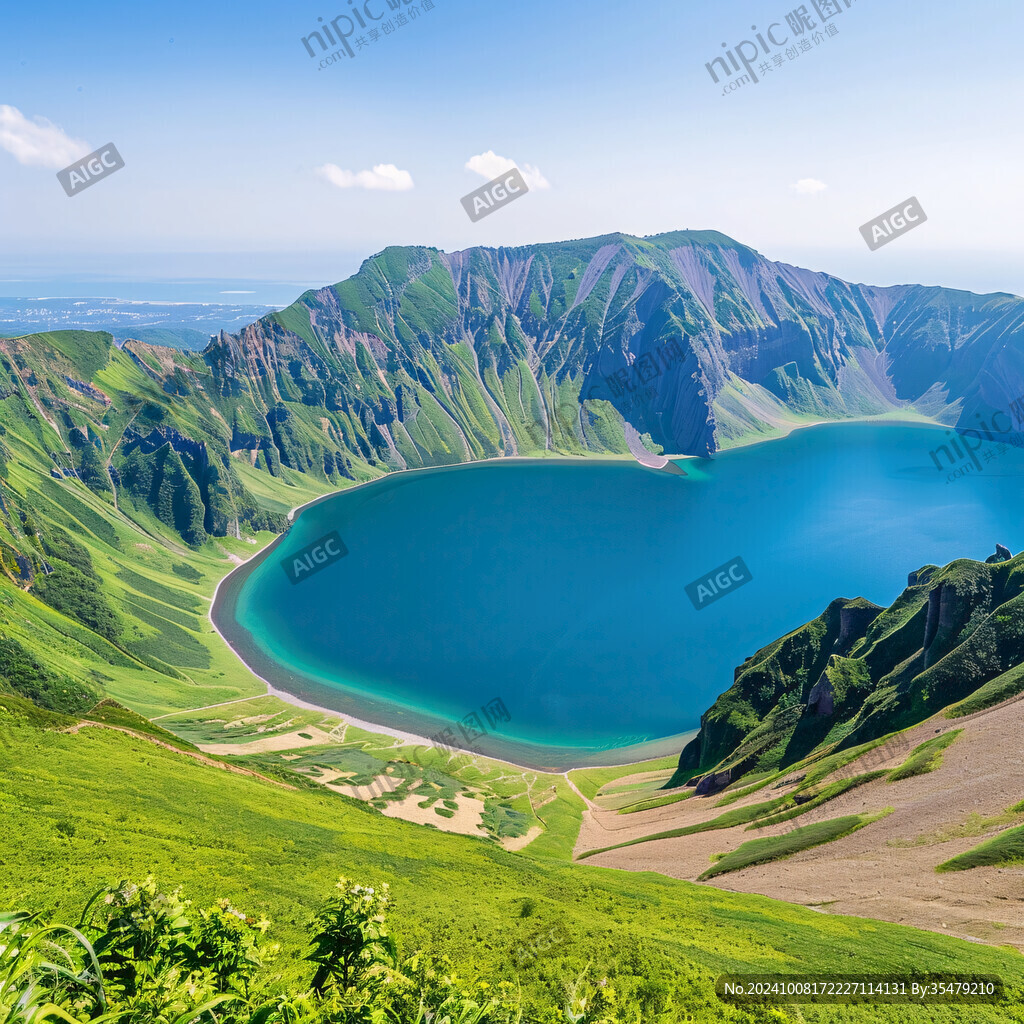 天池地池火山湖泊