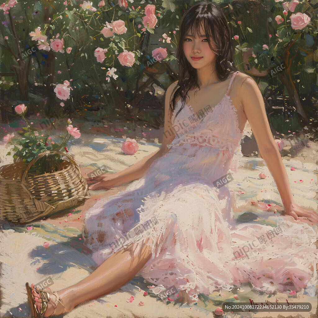 油画少女