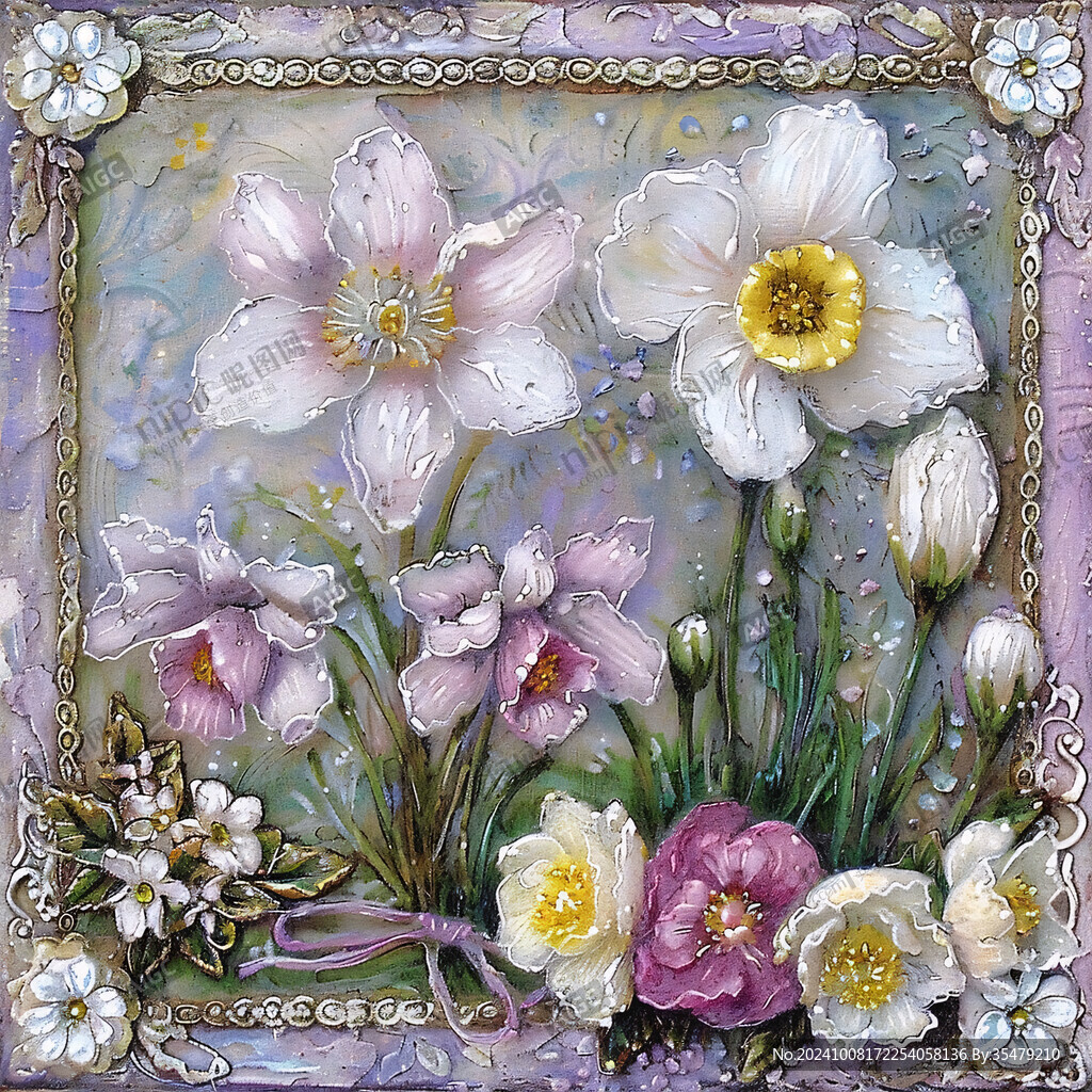 花卉铁皮画