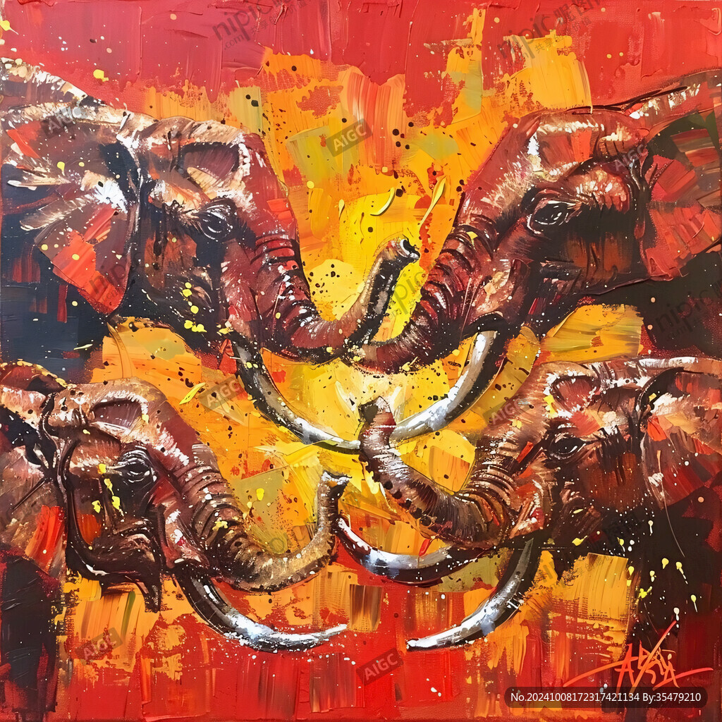 食肉动物油画
