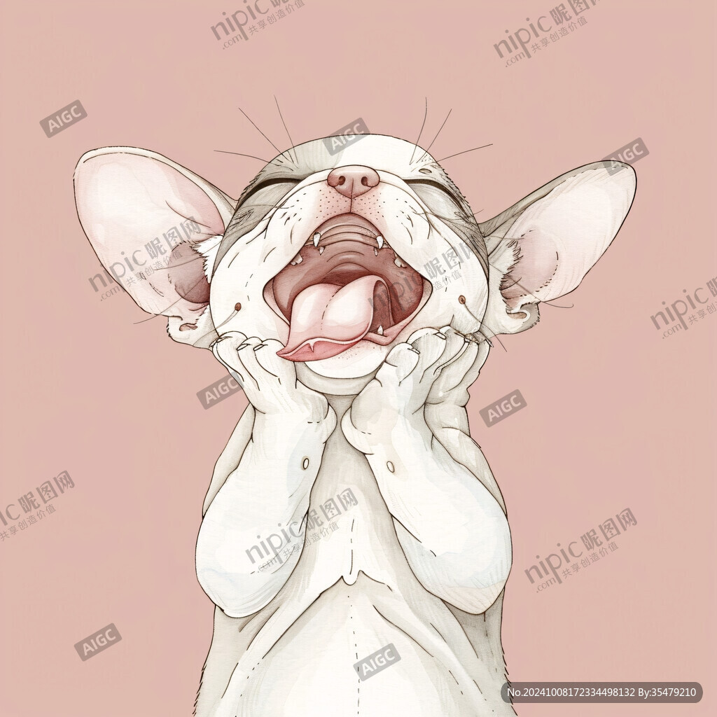 手绘无毛猫