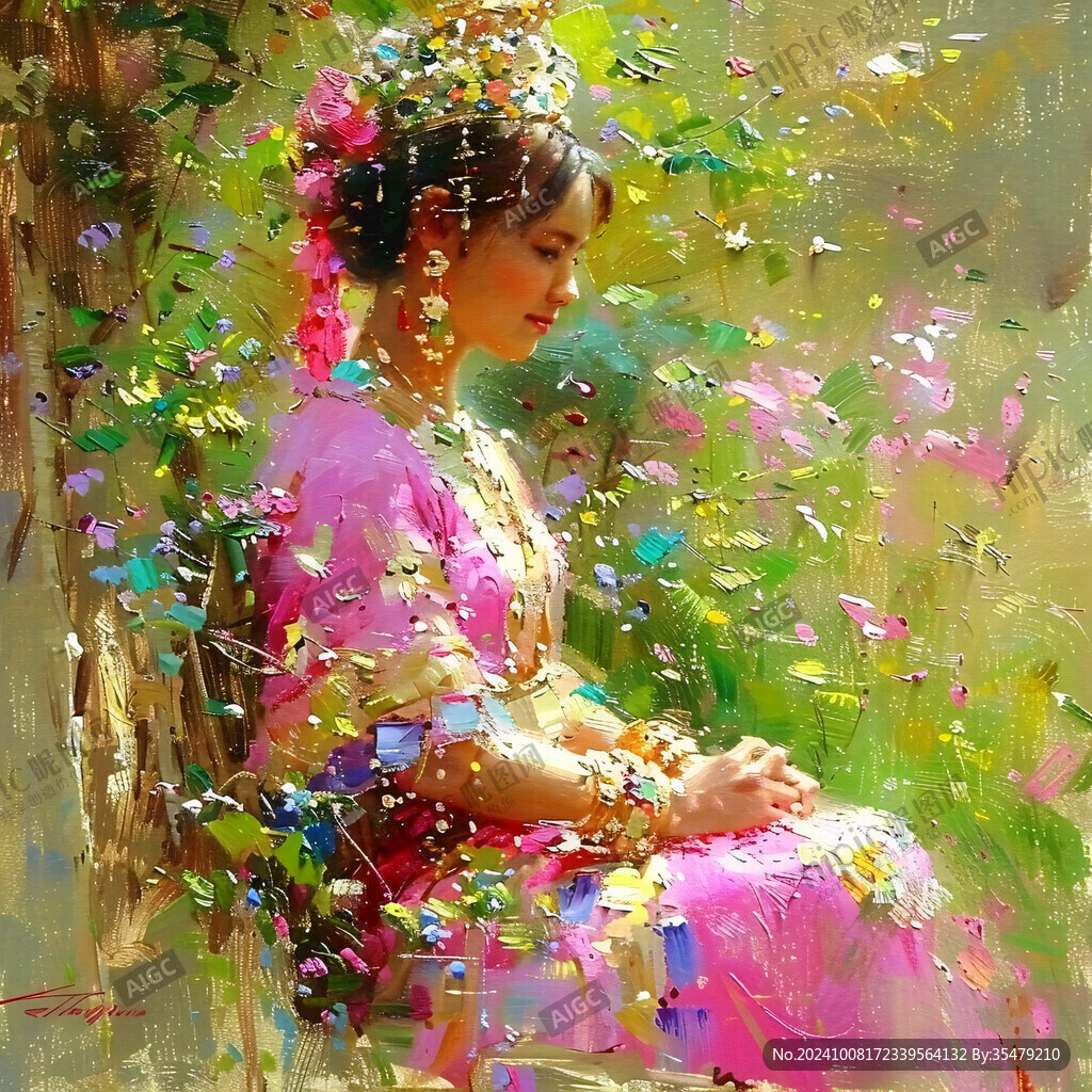 唯美人物油画