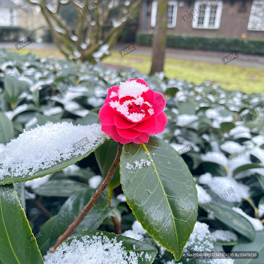 雪后茶花