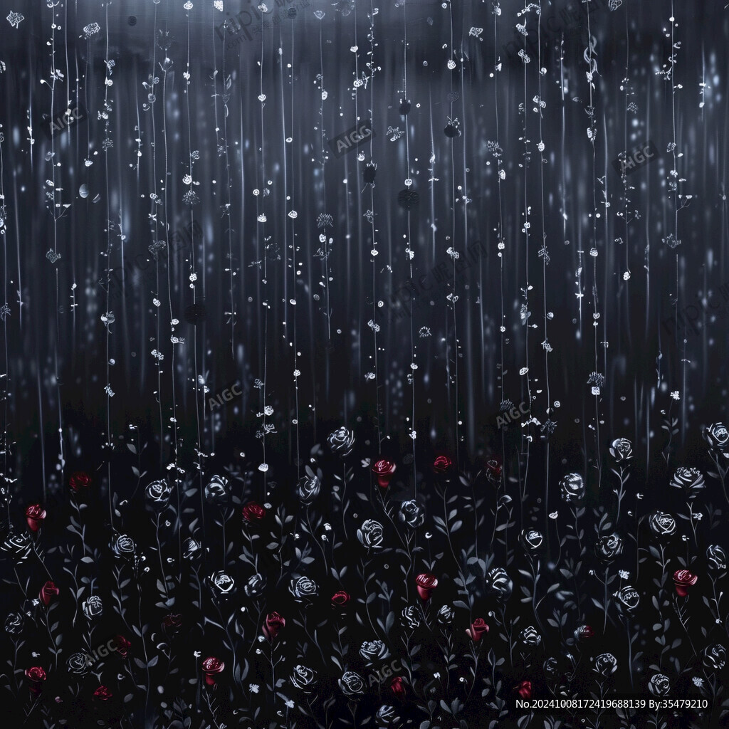 黑夜雨滴抽象图