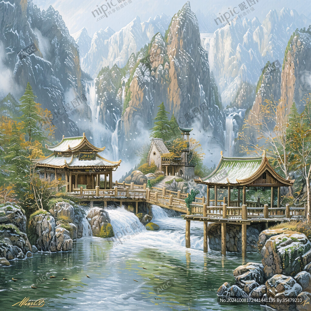 古风山水场景