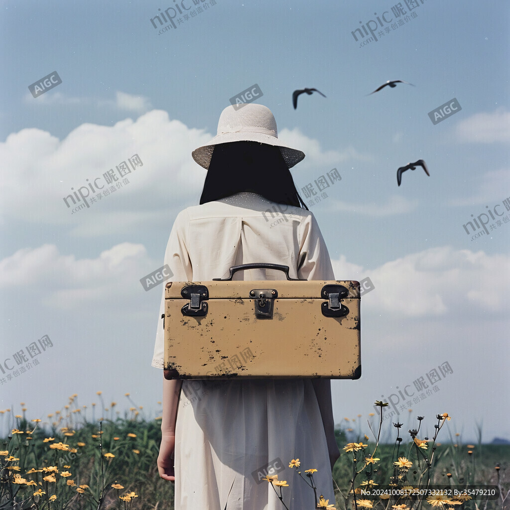 郊游女性背影