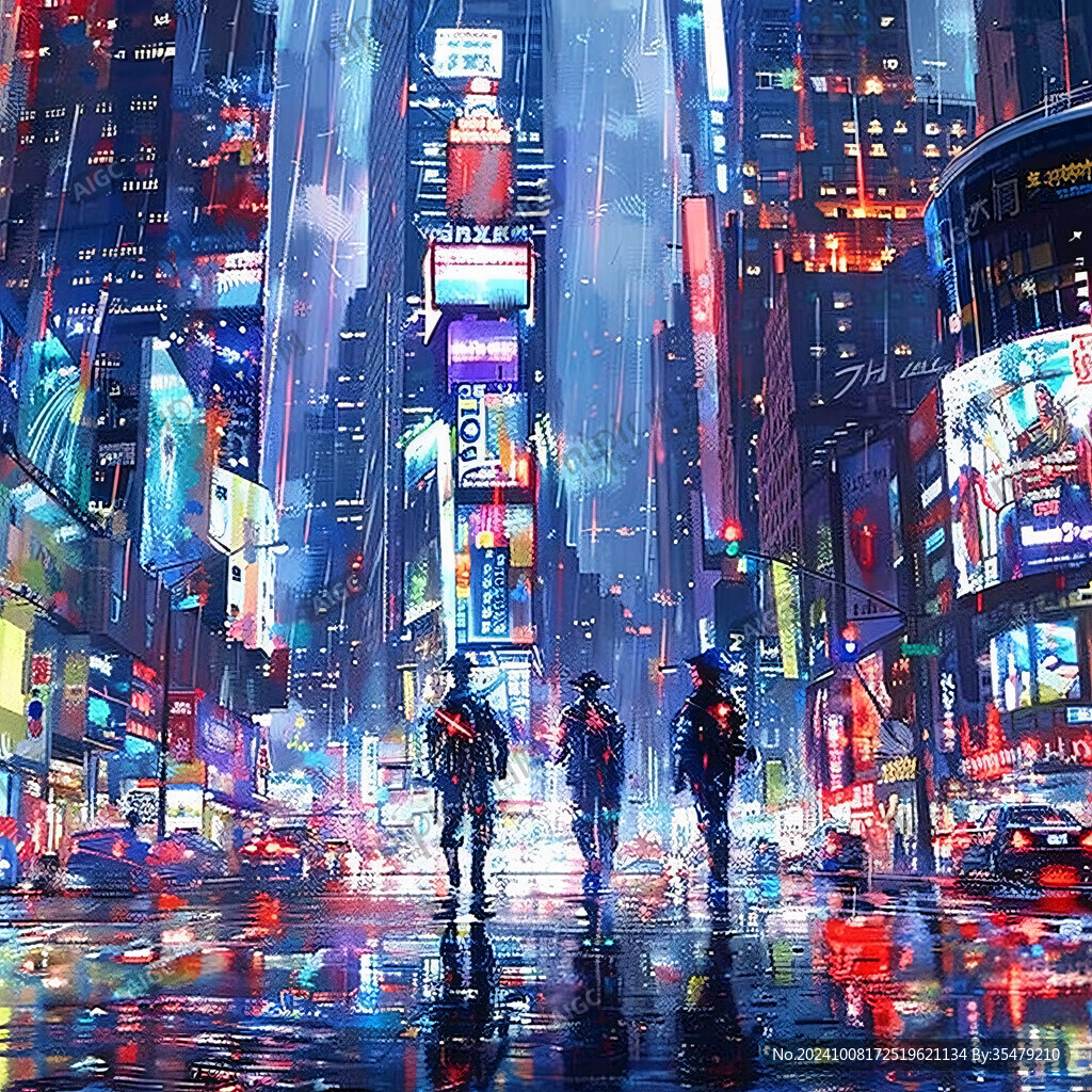 场景赛博插画