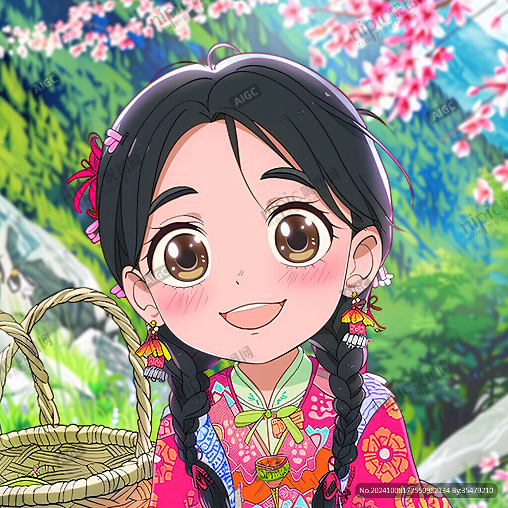 q版布朗族女孩