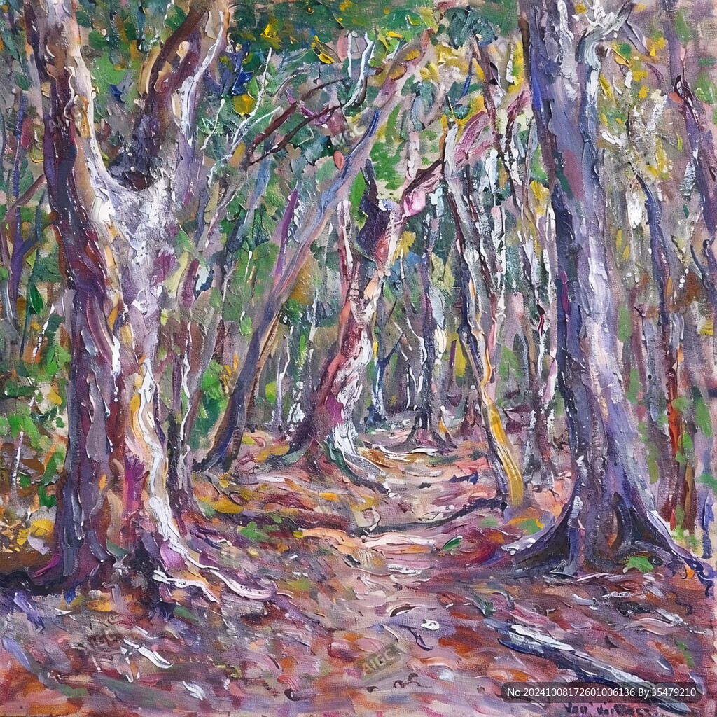 森林油画绘画