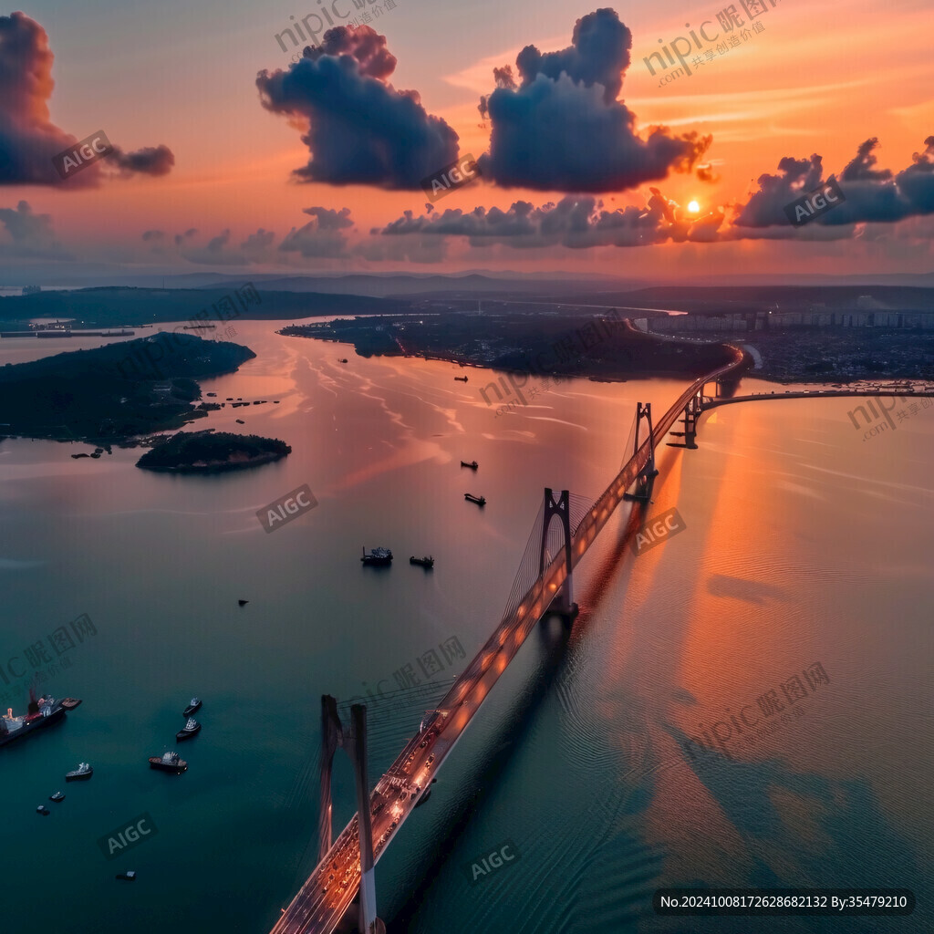 虎门大桥夕照
