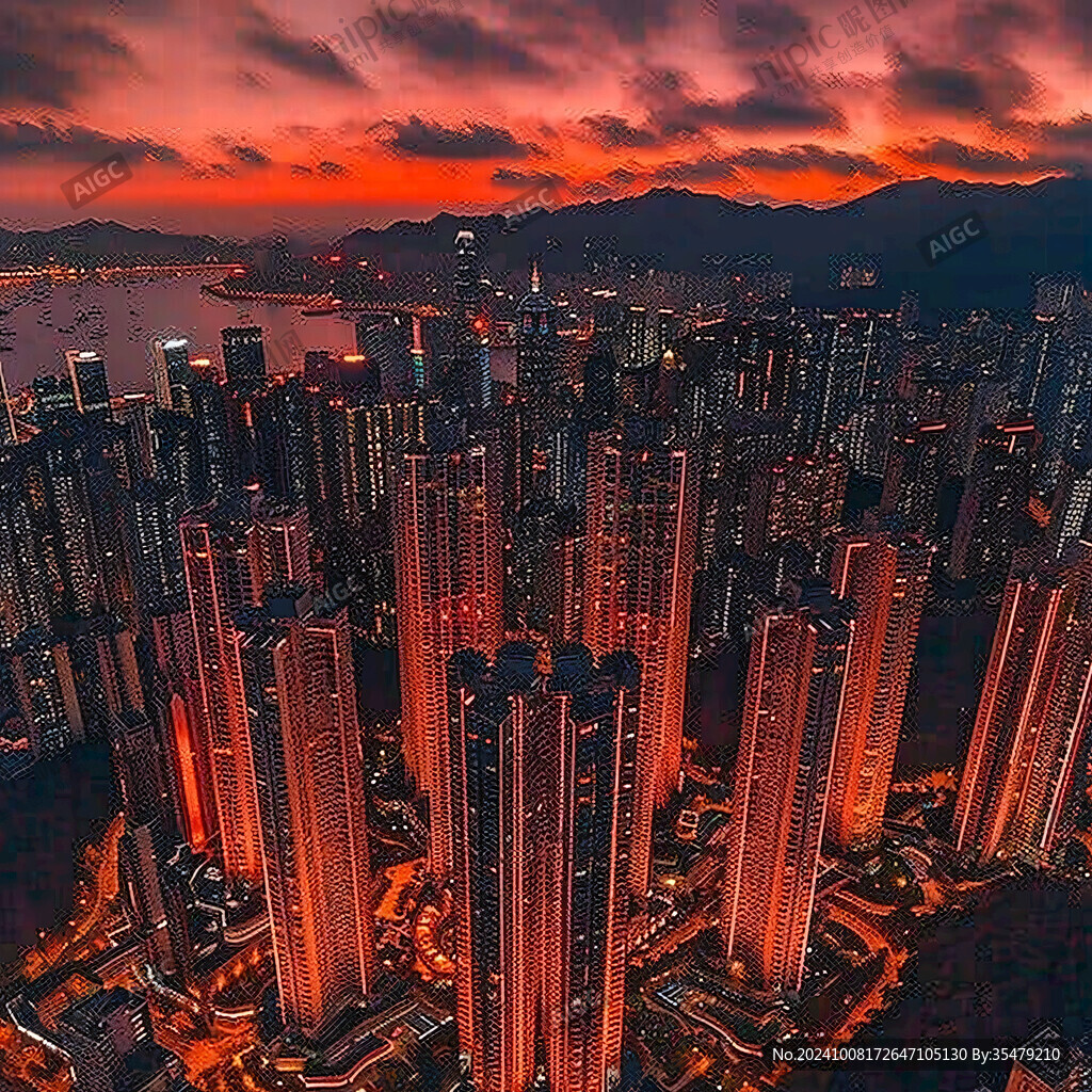白石洲的红霞