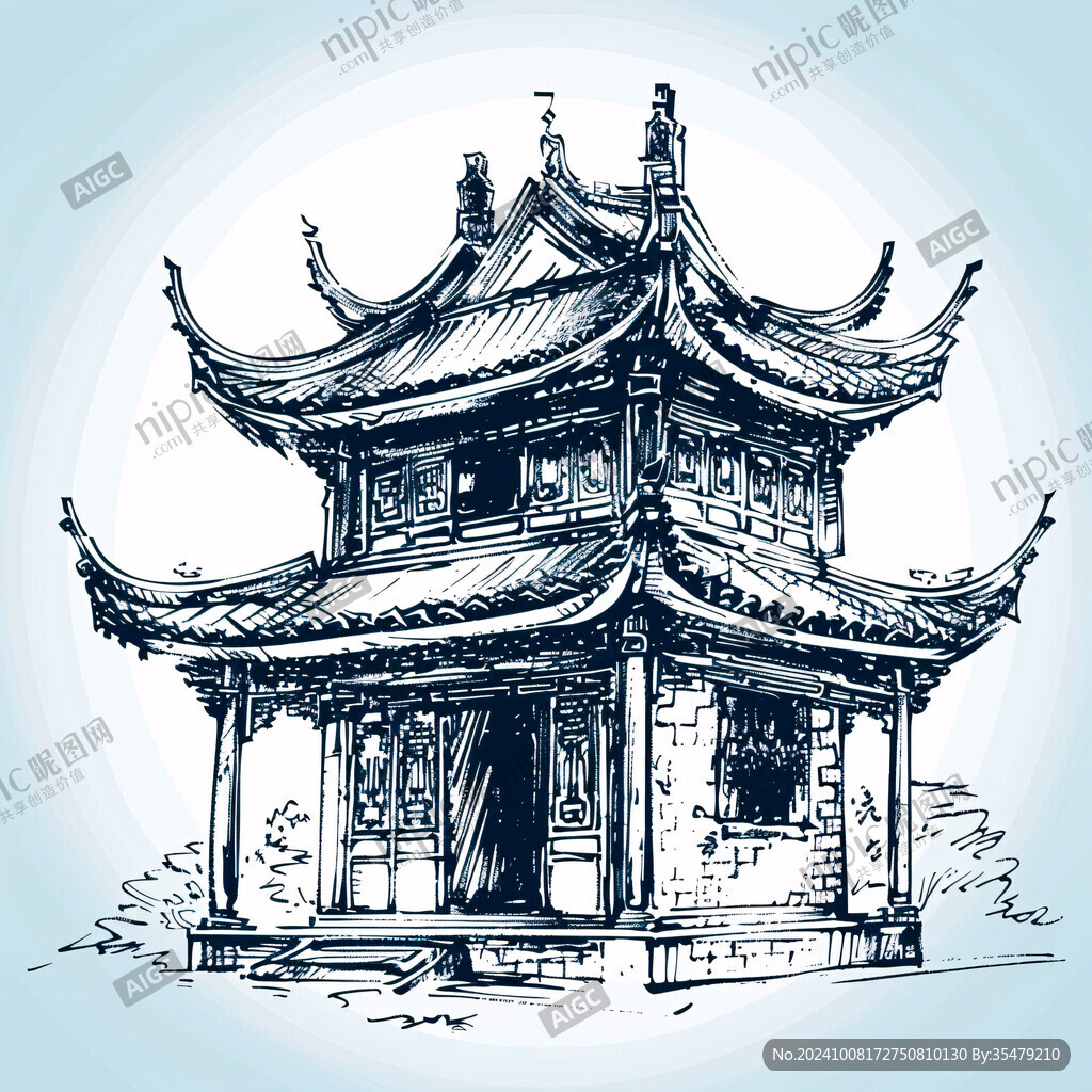 八咏楼手绘