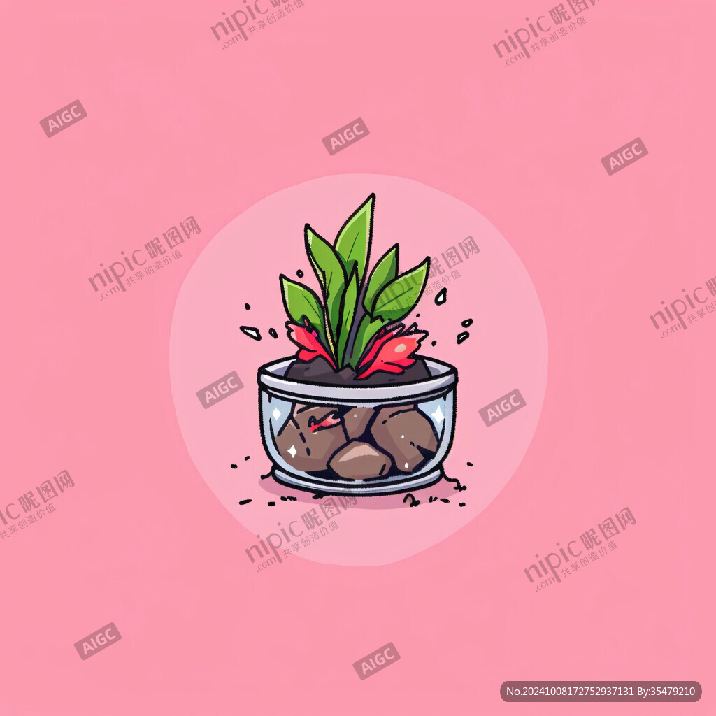 荔枝盆栽插画
