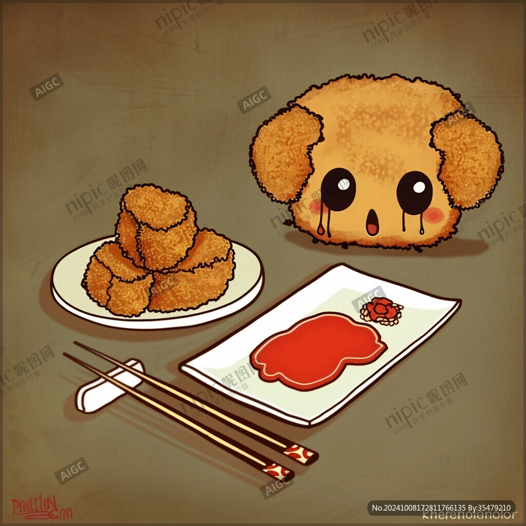 插画鸡块