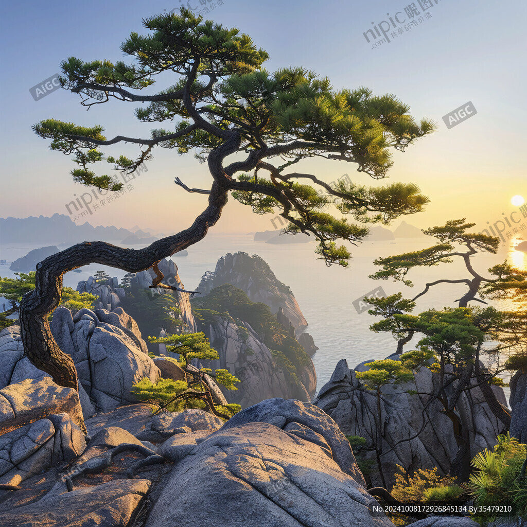 迎客松日出