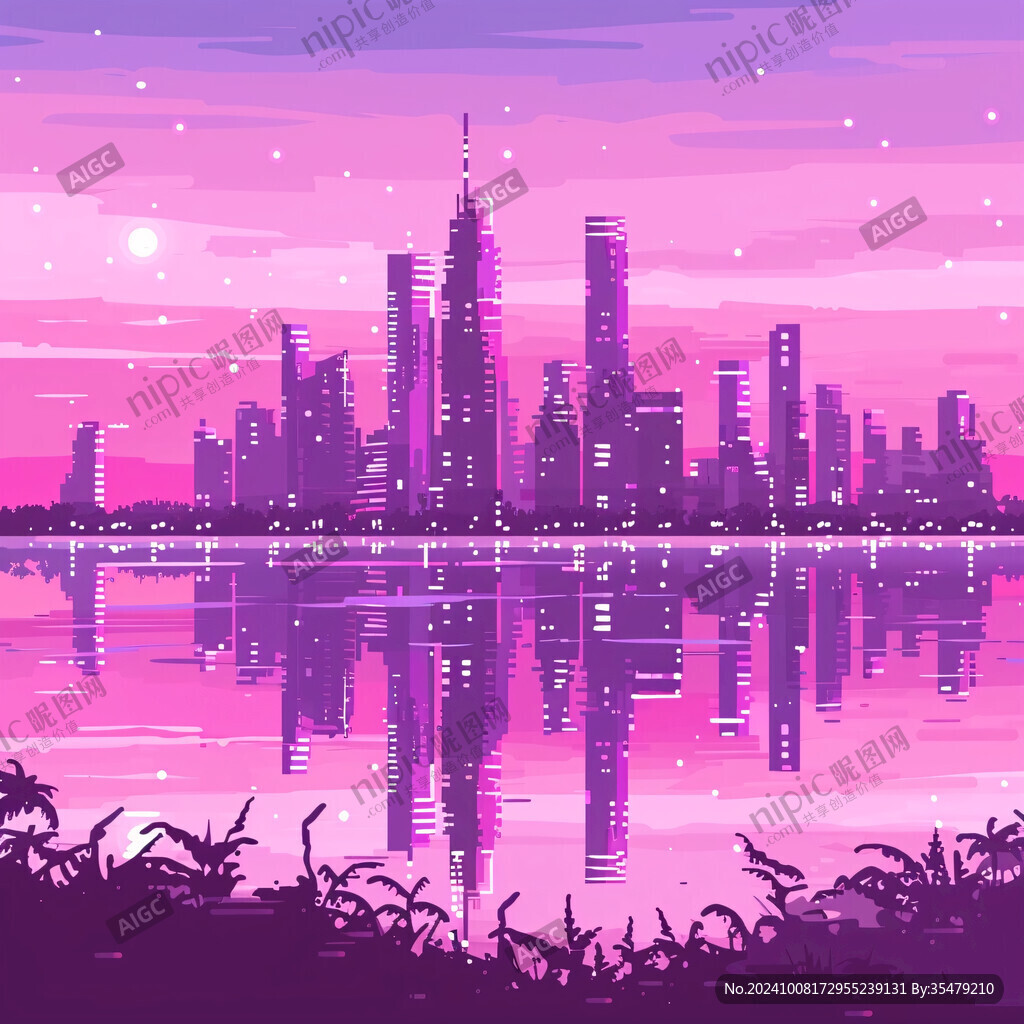 暮色城市 梦幻倒影