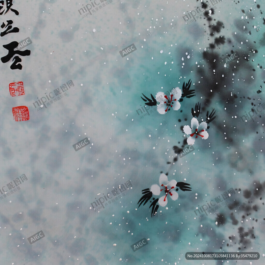 水墨花枝 淡雅清幽