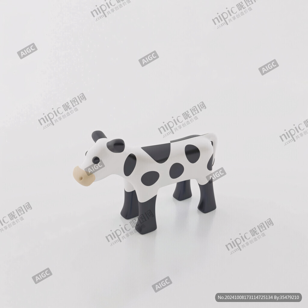 黑白花牛陶瓷摆件
